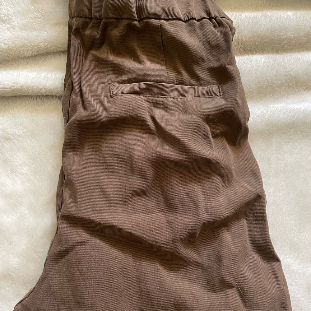 Brown Paper Bag Pants High Waisted Tie Casual